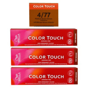 Wella Color Touch Deep Browns 3 x 60 ml 4/77 mittelbraun braun-intensiv