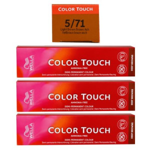 Wella Color Touch Deep Browns 3 x 60 ml 5/71 hellbraun braun asch
