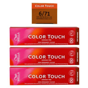Wella Color Touch Deep Browns 3 x 60 ml 6/71 dunkelblond braun asch