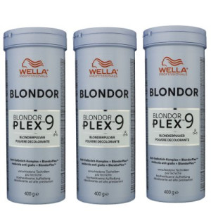 Wella Blondor BlondorPlex 3 x 400 g Blondierpulver Powder Lightener Anti Gelbstich