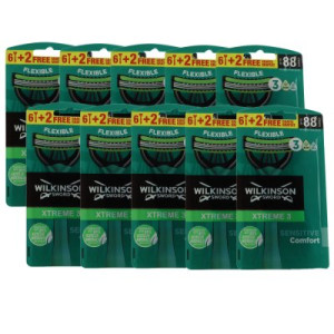 Wilkinson Xtreme 3 Sensitive Comfort 10 x 6 + 2 Einwegrasierer 60 Stück Herrenrasierer