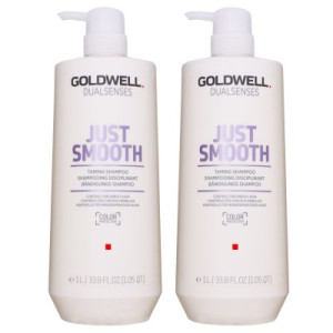 Goldwell Dualsenses Just Smooth 2 x 1000 ml Shampoo für widerspenstiges Haar
