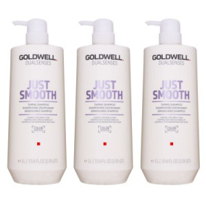 Goldwell Dualsenses Just Smooth 3 x 1000 ml Shampoo für widerspenstiges Haar
