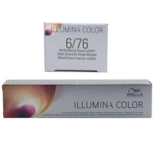Wella Illumina 60 ml 6/76 dunkelblond braun violett permanente Cremehaarfarbe