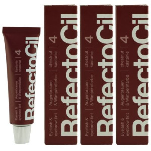 RefectoCil 4 Chestnut Kastanie 3 x 15 ml Augenbrauenfarbe & Wimpernfarbe