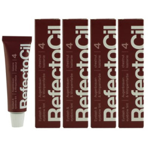 RefectoCil 4 Chestnut Kastanie 4 x 15 ml Augenbrauenfarbe & Wimpernfarbe