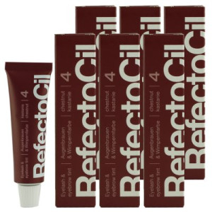RefectoCil 4 Chestnut Kastanie 6 x 15 ml Augenbrauenfarbe & Wimpernfarbe