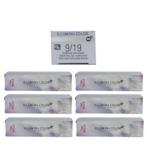 Wella Illumina 6 x 60 ml 9/19 lichtblond asch cendre