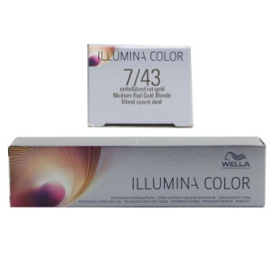 Wella Illumina 60 ml 7/43 mittelblond rot gold permanente Cremehaarfarbe