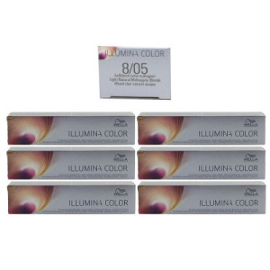 Wella Illumina 6 x 60 ml 8/05 hellblond natur mahagoni