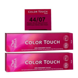 Wella Color Touch Plus 2 x 60 ml 44/07 mittelbraun intensiv natur braun Intensivtönung