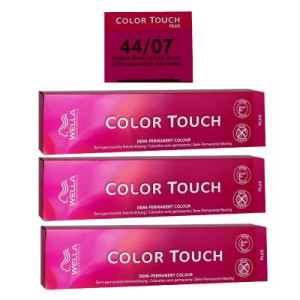 Wella Color Touch Plus 3 x 60 ml 44/07 mittelbraun intensiv natur braun Intensivtönung