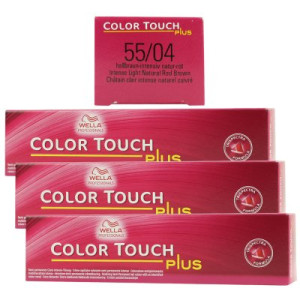 Wella Color Touch Plus 3 x 60 ml 55/04 hellbraun intensiv natur rot Intensivtönung