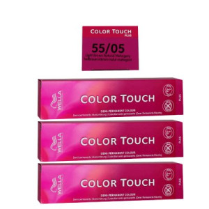 Wella Color Touch Plus 3 x 60 ml 55/05 hellbraun intensiv natur mahagoni Intensivtönung