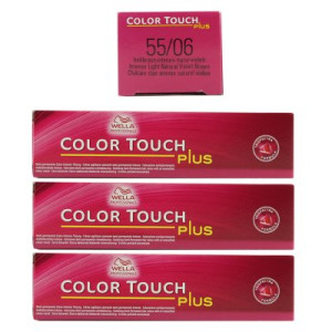 Wella Color Touch Plus 3 x 60 ml 55/06 hellbraun intensiv natur violett Intensivtönung