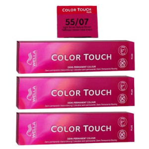 Wella Color Touch Plus 3 x 60 ml 55/07 hellbraun intensiv natur braun Intensivtönung