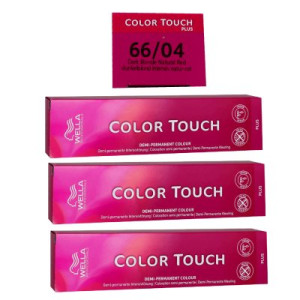Wella Color Touch Plus 3 x 60 ml 66/04 dunkelblond intensiv natur rot Intensivtönung