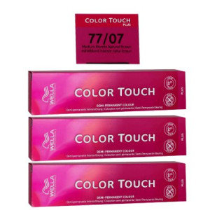 Wella Color Touch Plus 3 x 60 ml 77/07 mittelblond intensiv natur braun Intensivtönung