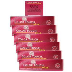 Wella Color Touch Plus 6 x 60 ml 55/04 hellbraun intensiv natur rot Intensivtönung