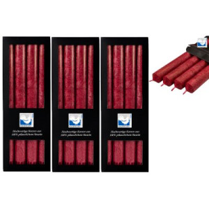3 x 4 Stearin Stabkerzen Dunkelrot 250 x 22 mm Kerzenfarm Kerzen Candle
