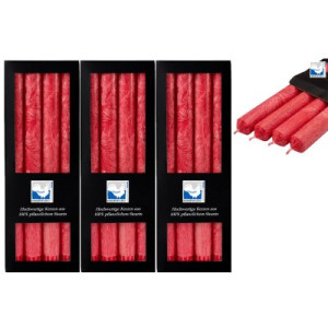 3 x 4 Stearin Stabkerzen Rot 250 x 22 mm Kerzenfarm Kerzen