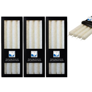 3 x 4 Stearin Stabkerzen Weiß 250 x 22 mm Kerzenfarm Kerzen