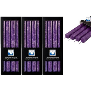 3 x 4 Stearin Stabkerzen Violett 250 x 22 mm Kerzenfarm Kerzen