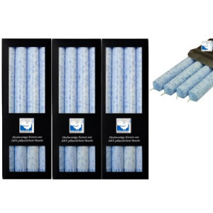 3 x 4 Stearin Stabkerzen Blau 250 x 22 mm Kerzenfarm Kerzen
