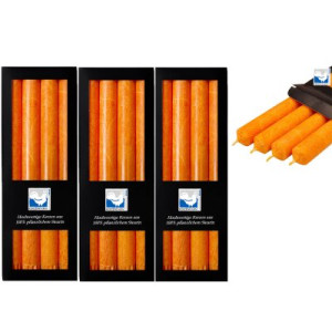3 x 4 Stearin Stabkerzen Orange 250 x 22 mm Kerzenfarm Kerzen