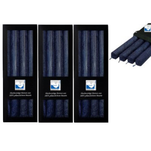3 x 4 Stearin Stabkerzen Dunkelblau 250 x 22 mm Kerzenfarm Kerzen