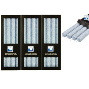 3 x 4 Stearin Stabkerzen Taubenblau 250 x 22 mm Kerzenfarm Kerzen