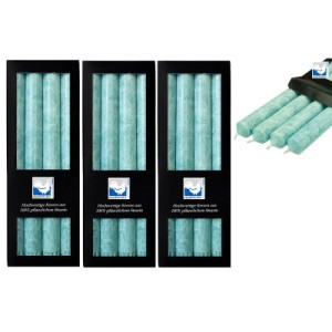 3 x 4 Stearin Stabkerzen Eisblau 250 x 22 mm Kerzenfarm Kerzen