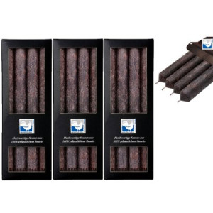 3 x 4 Stearin Stabkerzen Anthrazit 250 x 22 mm Kerzenfarm Kerzen