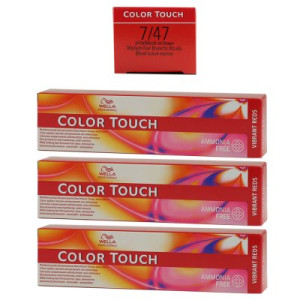 Wella Color Touch Vibrants Reds 3 x 60 ml 7/47 mittelblond rot braun