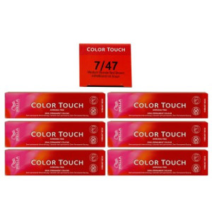 Wella Color Touch Vibrants Reds 6 x 60 ml 7/47 mittelblond rot braun