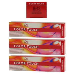 Wella Color Touch Vibrants Reds 3 x 60 ml 8/43 hellblond rot gold