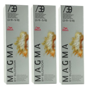 Wella Magma 3 x 120 g /39+ gold-cendre dunkel aufhellende Strähnen-Haarfarbe