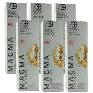 Wella Magma 6 x 120 g /39+ gold-cendre dunkel aufhellende Strähnen-Haarfarbe