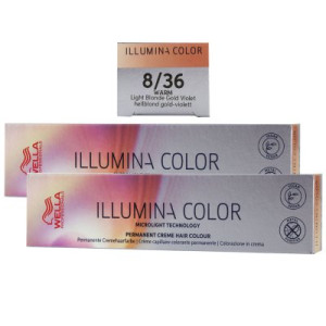 Wella Illumina 2 x 60 ml 8/36 hellblond gold violett