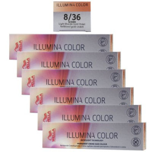 Wella Illumina 6 x 60 ml 8/36 hellblond gold violett