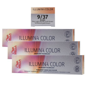 Wella Illumina 3 x 60 ml 9/37 lichtblond gold braun