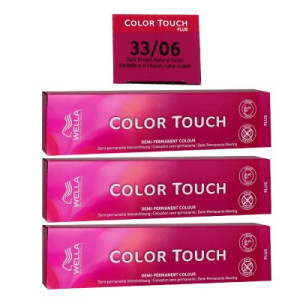 Wella Color Touch Plus 3 x 60 ml 33/06 dunkelbraun intensiv natur violett Intensivtönung