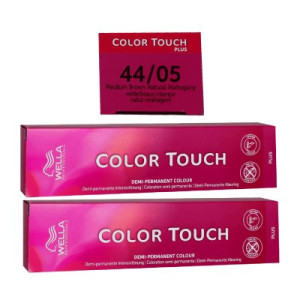 Wella Color Touch Plus 2 x 60 ml 44/05 mittelbraun intensiv natur mahagoni Intensivtönung