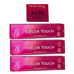 Wella Color Touch Plus 3 x 60 ml 44/05 mittelbraun intensiv natur mahagoni Intensivtönung