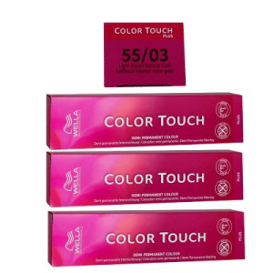 Wella Color Touch Plus 3 x 60 ml 55/03 hellbraun intensiv natur gold Intensivtönung