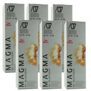 Wella Magma 6 x 120 g /07+ natur-braun dunkel aufhellende Strähnen-Haarfarbe