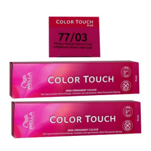 Wella Color Touch Plus 2 x 60 ml 77/03 mittelblond intensiv natur gold Intensivtönung