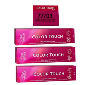 Wella Color Touch Plus 3 x 60 ml 77/03 mittelblond intensiv natur gold Intensivtönung