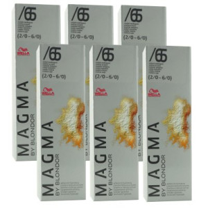 Wella Magma 6 x 120 g /65 violett-mahagoni aufhellende Strähnen-Haarfarbe