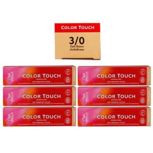 Wella Color Touch 6 x 60 ml 3/0 dunkelbraun